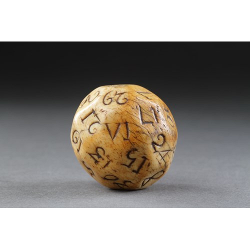 An Early British Sailors Walrus Ivory Teetotum Ball Numbered 1 - 32 on Faceted Sides